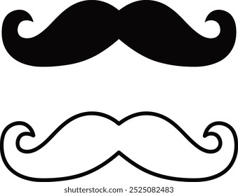 ilustração de vetor bigode Ícones para designs modernos