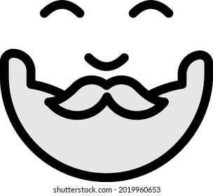 mustache  vector illustration isolated on a transparent background . Strok vector icons for concept or web graphics.