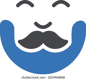 mustache  vector illustration isolated on a transparent background . Strok vector icons for concept or web graphics.