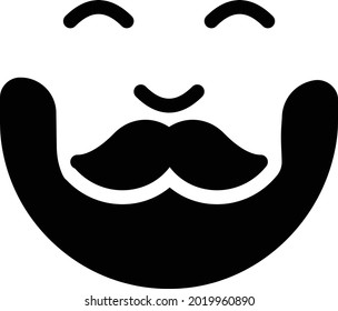 mustache  vector illustration isolated on a transparent background . Strok vector icons for concept or web graphics.