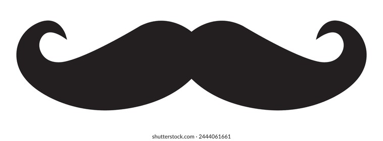 Mustache vector illustration silhouettes icon.