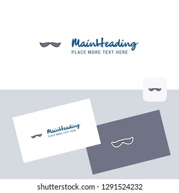 Mustache  vector logotype with business card template. Elegant corporate identity. - Vector