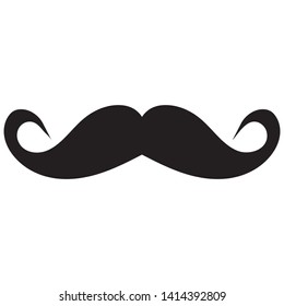 Mustache vector long and curls up