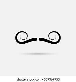 Mustache vector on white background