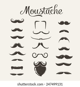 Mustache vector set