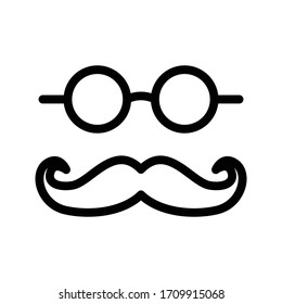 mustache vector thin line icon 