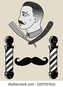mustache vintage elements