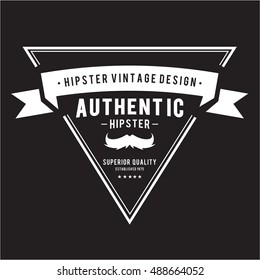 mustache vintage hipster emblems logo design
