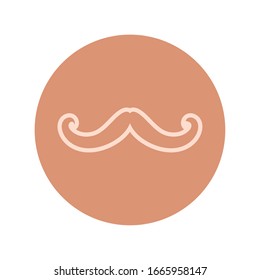 mustache vintage trend hipster block and line vector illustration