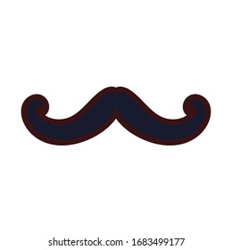 mustache vintage trend hipster line and fill vector illustration