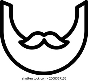 mustache with white background. mustache is a symbol of professtion .thin line icon.