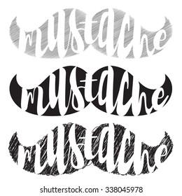 Mustache word in mustache shape