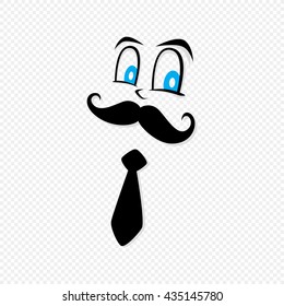 mustache worker gentleman hipster theme vector art illustration