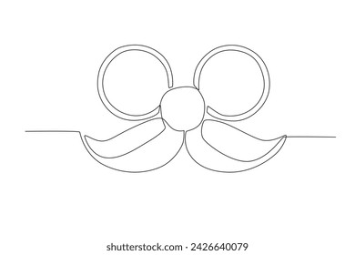 Mustache worn by clowns. April fools one-line drawing