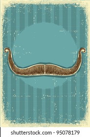 mustaches background.Retro image on old paper