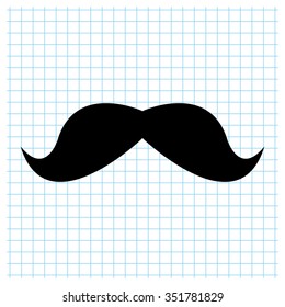 mustaches - black vector icon