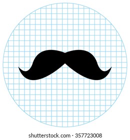 mustaches  - black vector icon