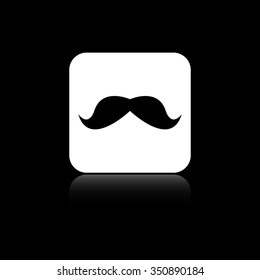 mustaches - black vector icon on the white button