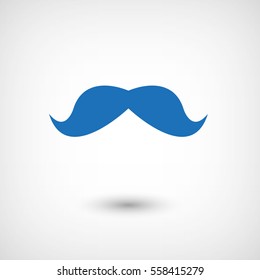 mustaches  - blue vector icon