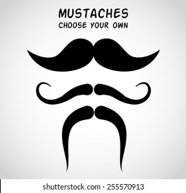 Mustaches - choose your own. Vector art.