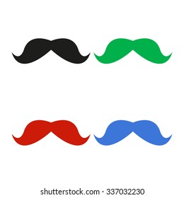 mustaches - color vector icon
