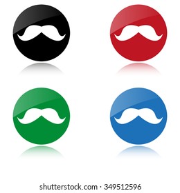 mustaches - color vector icon