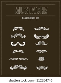 Mustaches doodle set