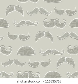 Mustaches elements seamless vector pattern