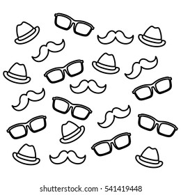 Mustaches glasses and hats icon vector illustration graphic design