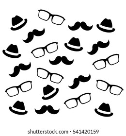 Mustaches glasses and hats icon vector illustration graphic design