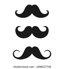 Mustaches hipsters. Mustaches in retro style set icons isolated on white background. Vector illustration