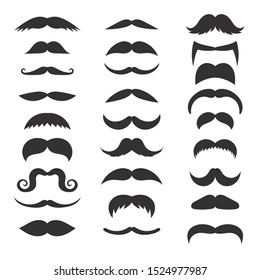 Mustaches icon collection. Moustache symbol set. 