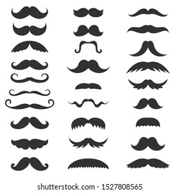 Mustaches icon collection. Moustache symbol set. 