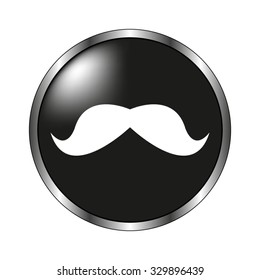 mustaches icon - vector button