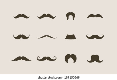 Mustaches icons set