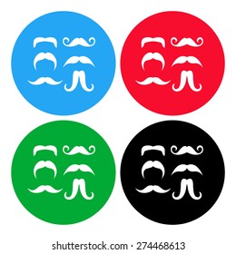 Mustaches icons set 
