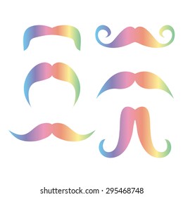 Mustaches icons set 