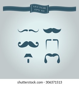 Mustaches icons set 