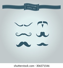 Mustaches icons set 