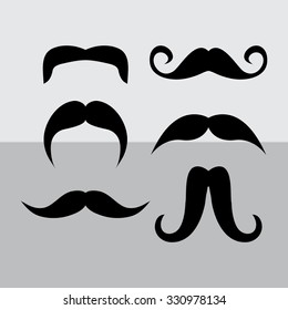 Mustaches icons set 