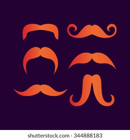 Mustaches icons set