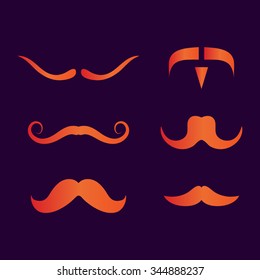 Mustaches icons set