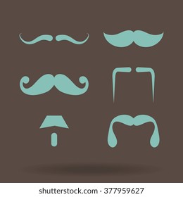 Mustaches icons set