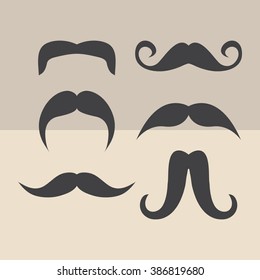 Mustaches icons set