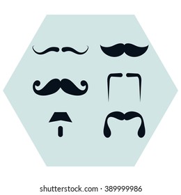 Mustaches icons set