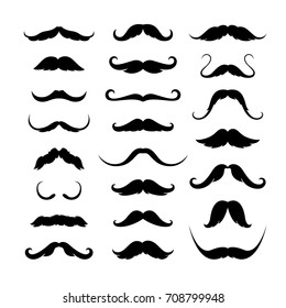 Mustaches icons set. Vector illustration EPS 10