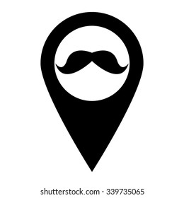 mustaches - map pointer vector icon