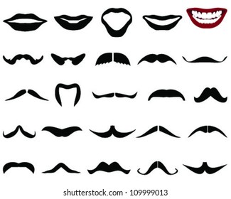 Mustaches and mouth 2-vector