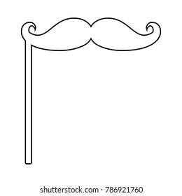 Mustaches  on the stick icon . Black color .