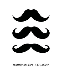 Mustaches on white background. Mustache flat icons.